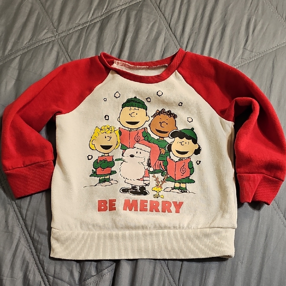 Jumping Beans Red & White 'Be Merry' Kids Sweatshirt